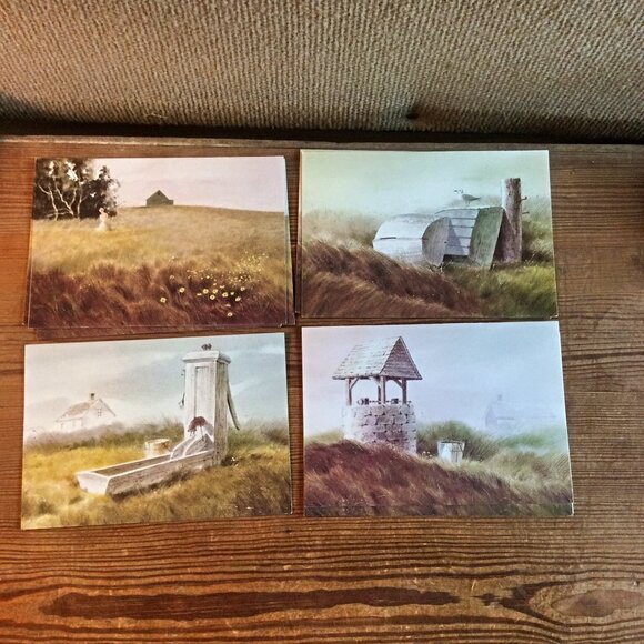 Vintage Country Pastoral Birthday Cards Lot of 8 with Envelopes - Picture 1 of 9